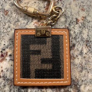 FENDI Brown FF Zucca Canvas Key Chain